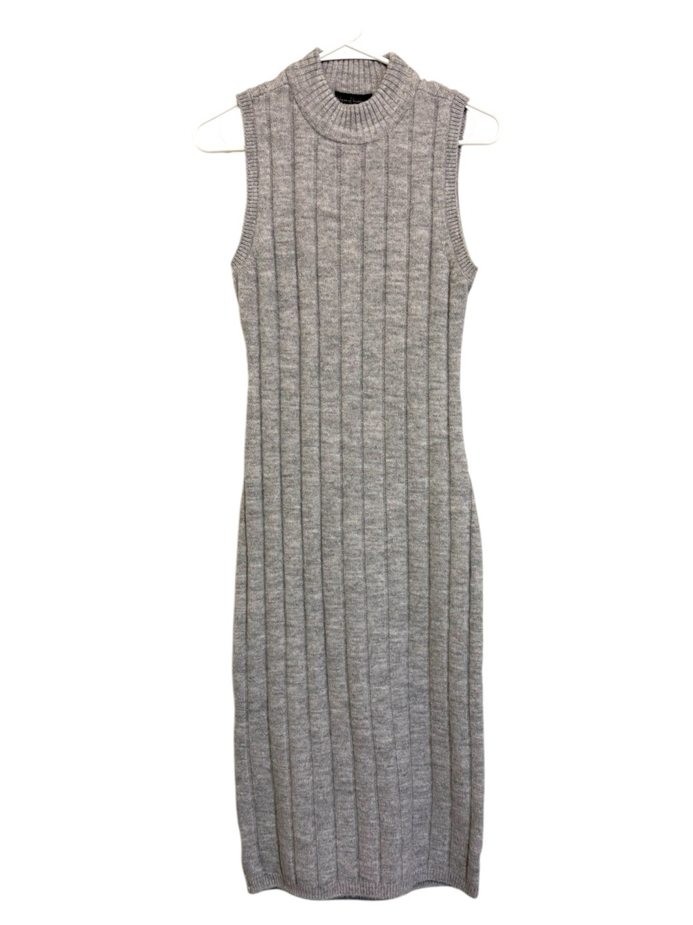 2/$30 House of Harlow 1960 Gray Ribbed Mock Neck Sweater Dress XS Bodycon Midi